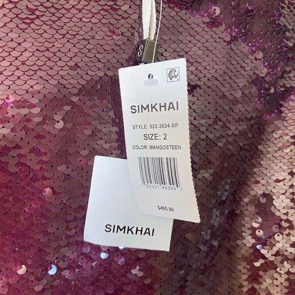 NWT Simkhai Amrita Midi Purple Skirt Sequin Embellishment High Waist Size 0 - Picture 17 of 17
